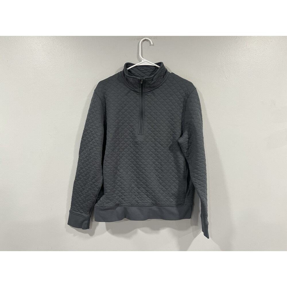Tommy John Quilted Quarter Zip Turbulence Gray Medium M